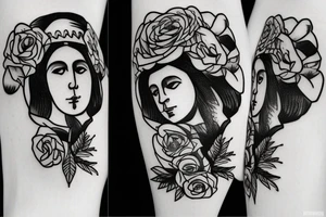 our lady of aparecida with light and roses tattoo idea