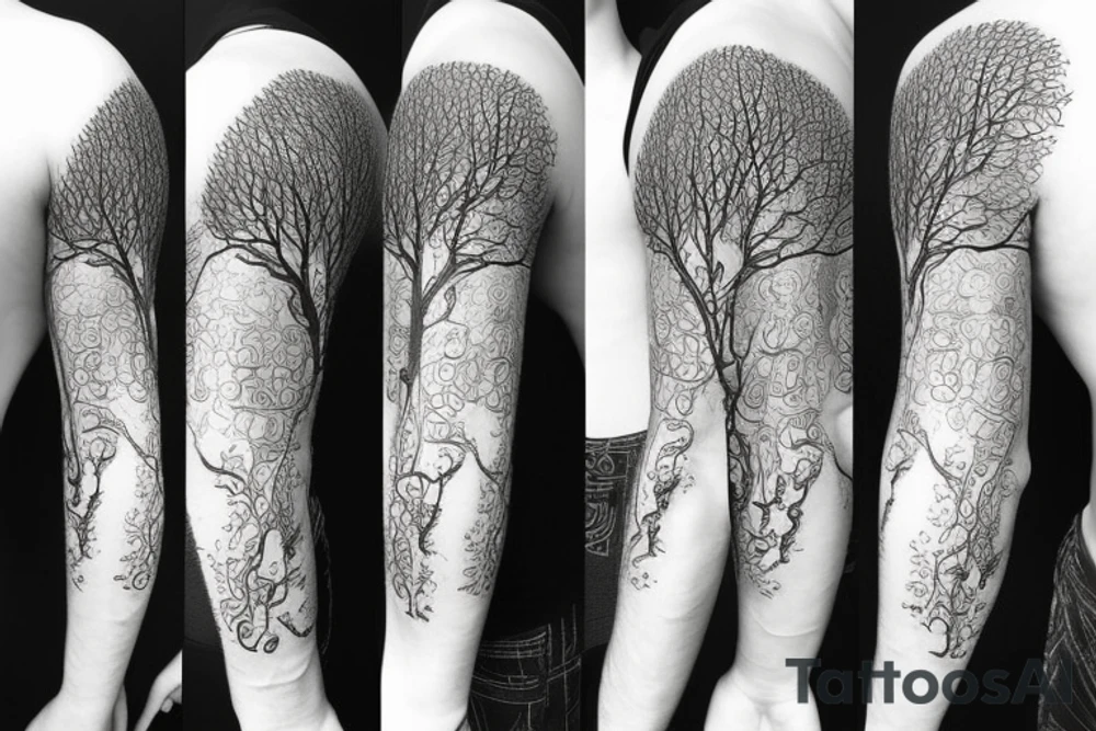 a tree with 7 chakra mark on it tattoo idea