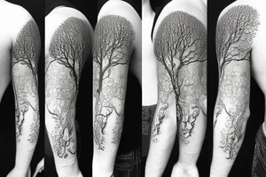 a tree with 7 chakra mark on it tattoo idea