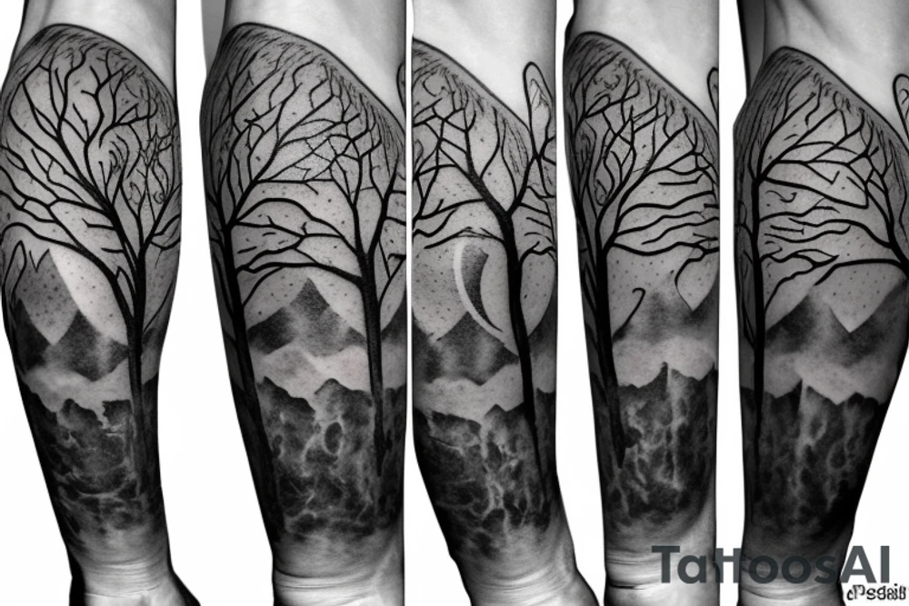 a tree with 7 chakra mark on it tattoo idea