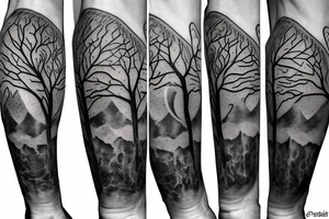 a tree with 7 chakra mark on it tattoo idea