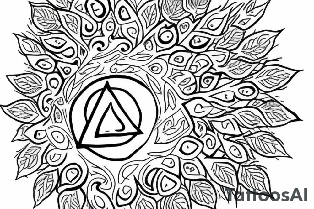 a tree with 7 chakra mark on it tattoo idea