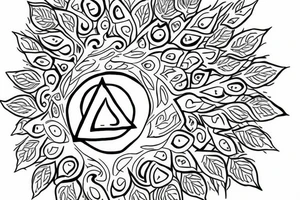a tree with 7 chakra mark on it tattoo idea
