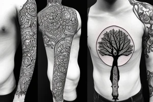 a tree with 7 chakra mark on it tattoo idea