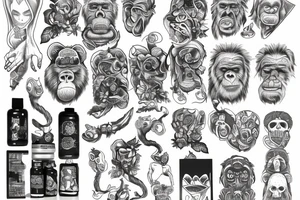 ape holding essence tattoo idea