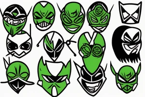 A green and black luchador mask tattoo idea