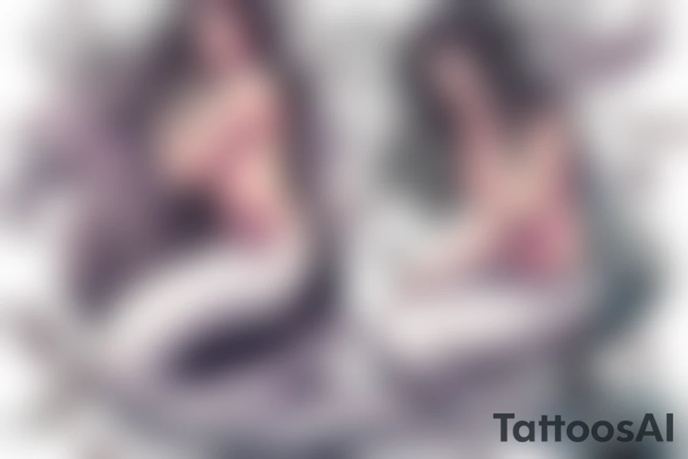 Mermaid playful pose realistic sexy tattoo idea