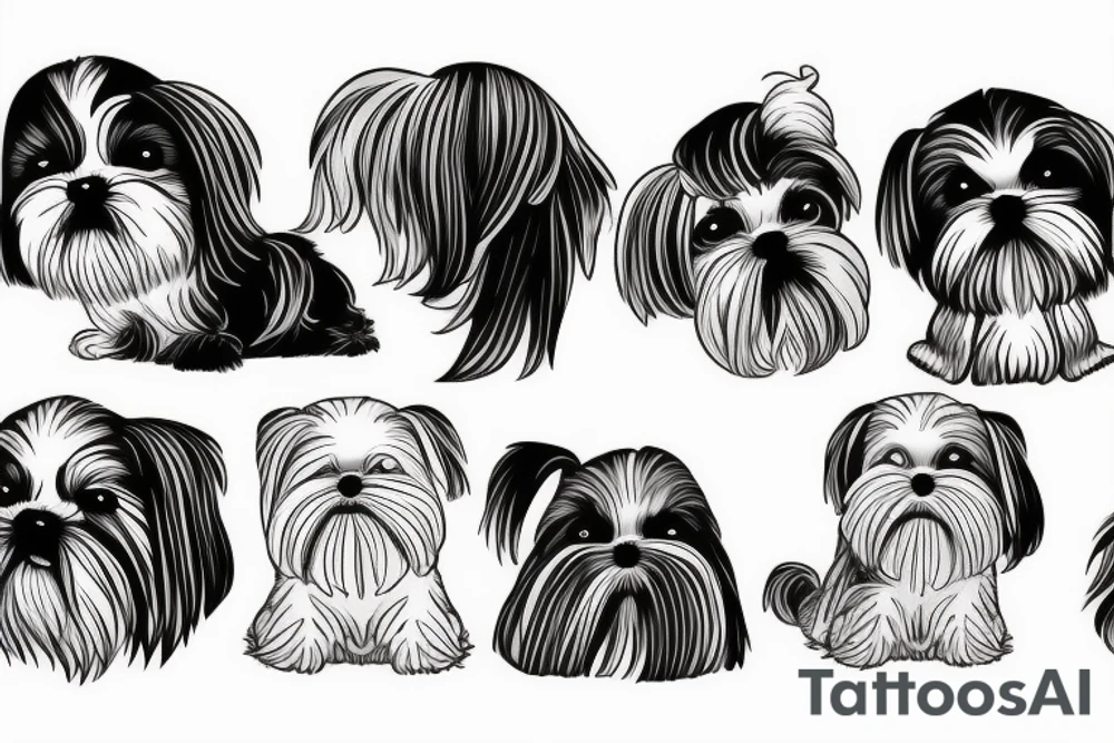 sleeping shih tzu as angel tattoo idea