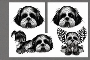 sleeping shih tzu as angel tattoo idea