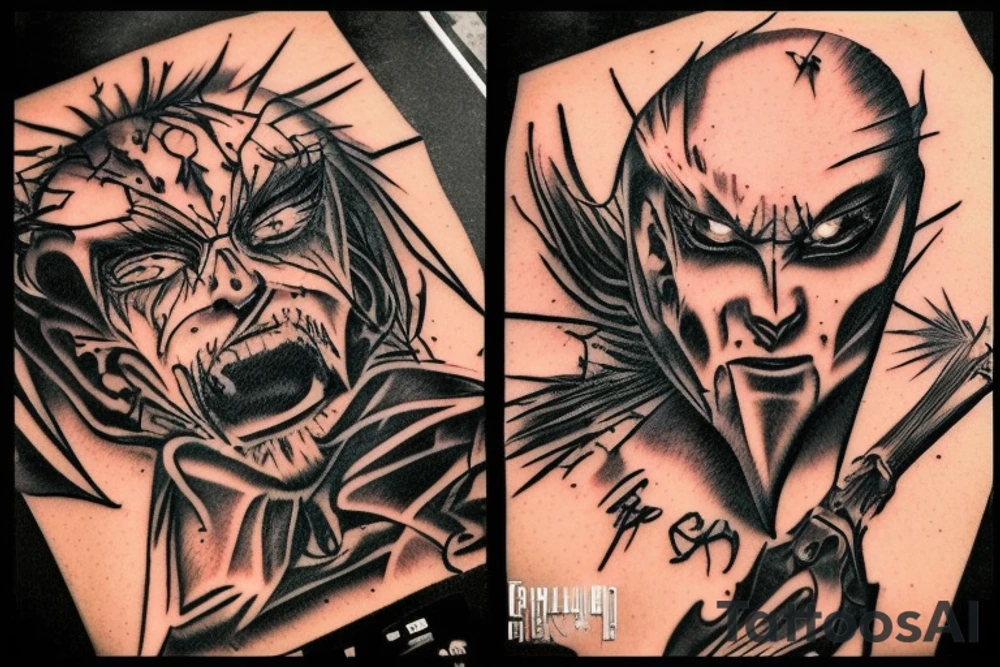 The guy from the album covers of the band Disturbed tattoo idea