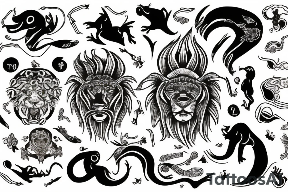 zodiac sign "Leo" tattoo idea