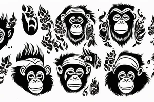 Chimp on fire tattoo idea