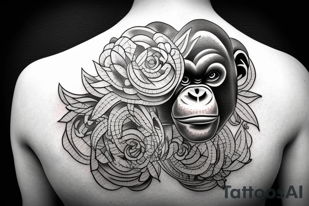 Chimp on fire tattoo idea