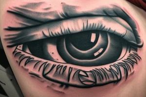 Rennigan eye surrounded by clouds tattoo idea