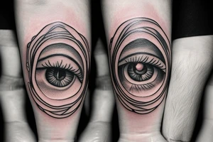 Rennigan eye surrounded by clouds tattoo idea