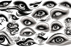 Rennigan eye surrounded by clouds tattoo idea