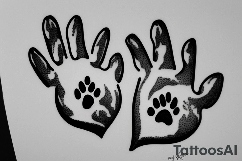 Dog paw inscription Spike tattoo idea