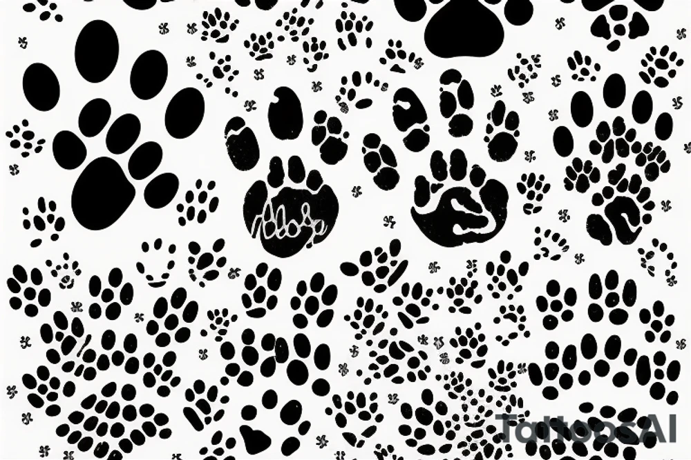 Dog paw Spike written tattoo idea