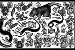 Rat wearing a Hawaiian shirt tattoo idea