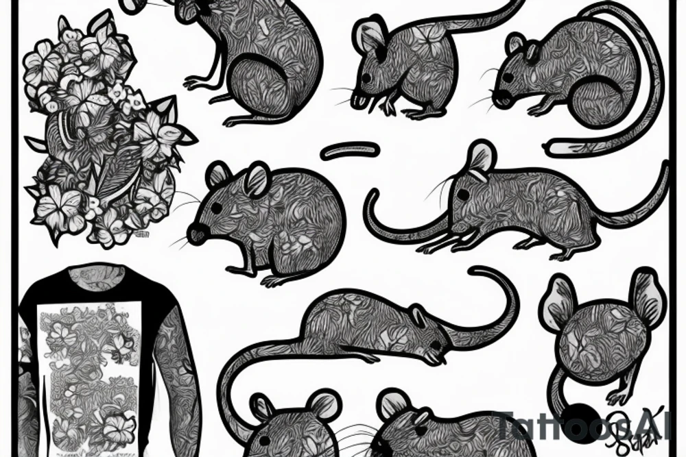 Rat wearing a Hawaiian shirt tattoo idea