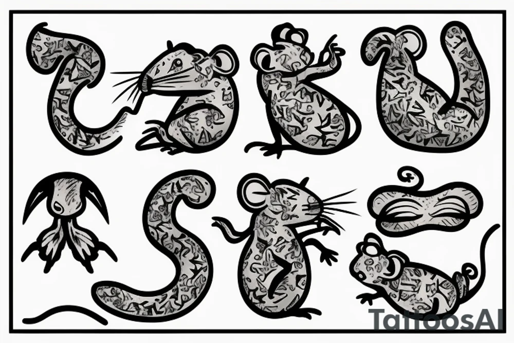 Rat wearing a Hawaiian shirt tattoo idea