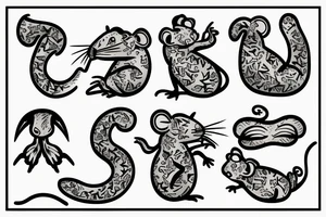 Rat wearing a Hawaiian shirt tattoo idea