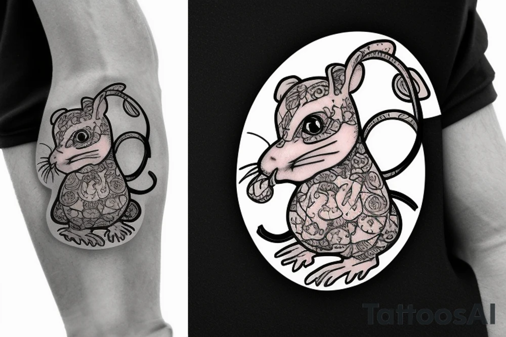 Rat wearing a Hawaiian shirt tattoo idea