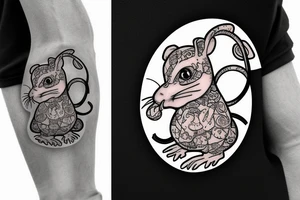 Rat wearing a Hawaiian shirt tattoo idea