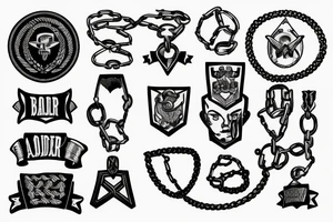 Young soldier in chains tattoo idea