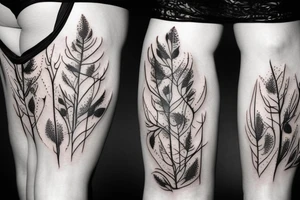 Black forest on the leg tattoo idea