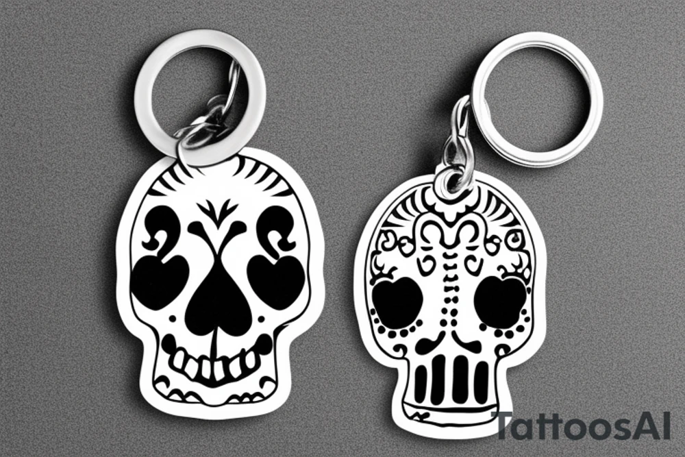 toy skeleton on a keychain tattoo idea