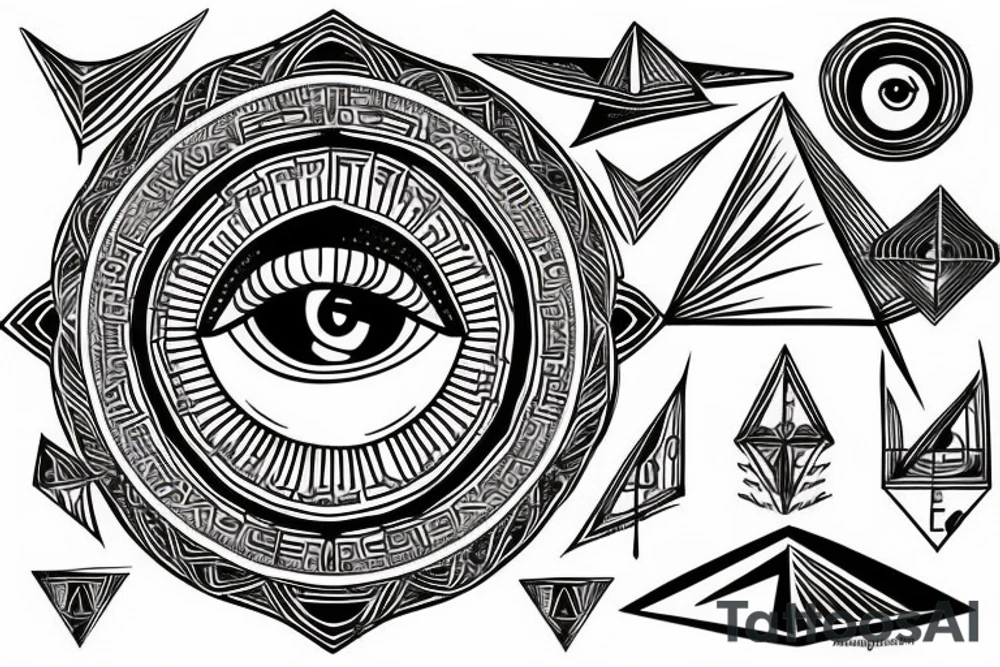 The Eye Of Horus in the pyramid tattoo idea