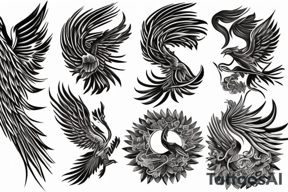 Extend a phoenix tattoo to full sleeve tattoo idea