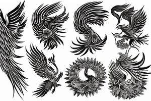 Extend a phoenix tattoo to full sleeve tattoo idea