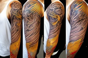 Extend a phoenix tattoo to full sleeve tattoo idea
