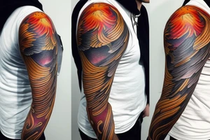 Extend a phoenix tattoo to full sleeve tattoo idea