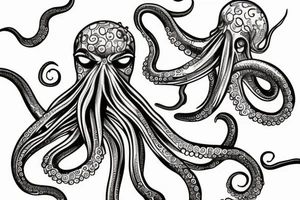 Octopus on bicep tentacles going down arm tattoo idea