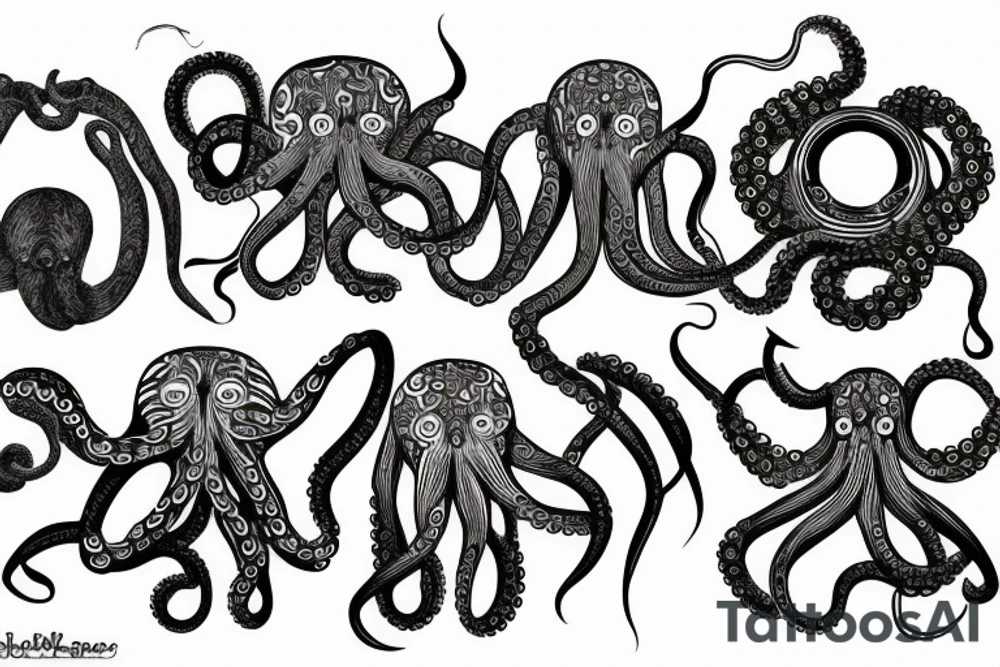 Symmetrical octopus tattoo idea