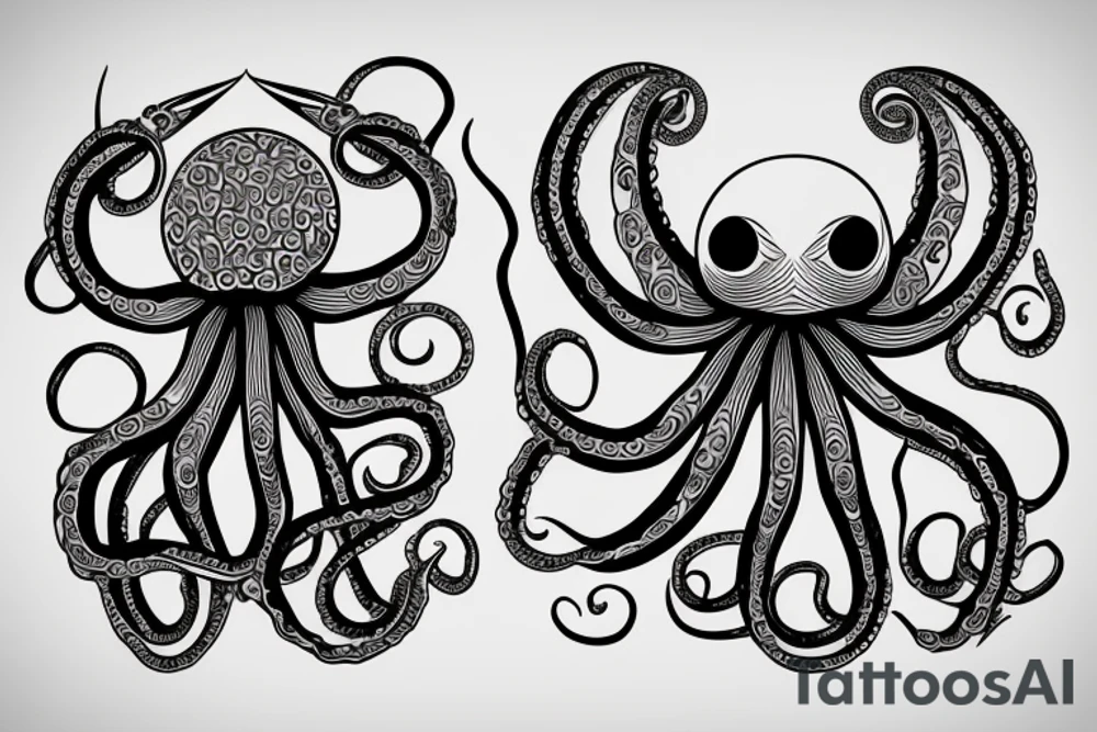 Symmetrical octopus tattoo idea