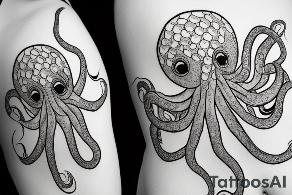 Symmetrical octopus tattoo idea