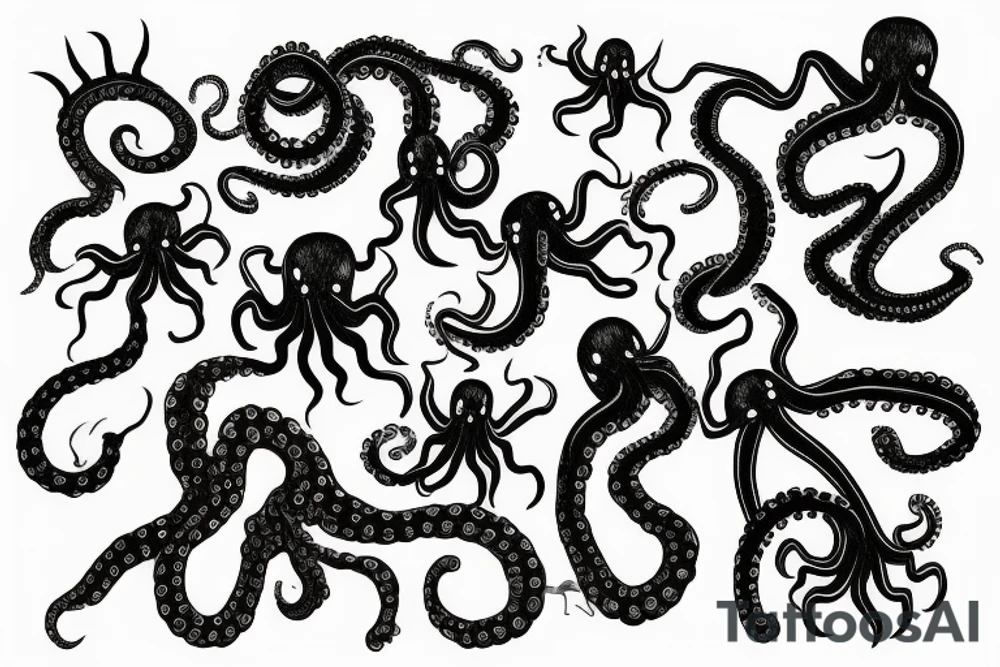 Symmetrical octopus tattoo idea