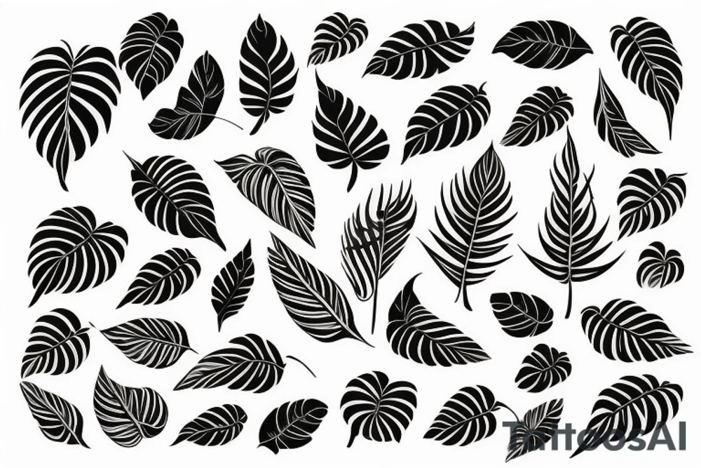 monstera leaf tattoo idea