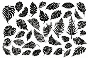 monstera leaf tattoo idea