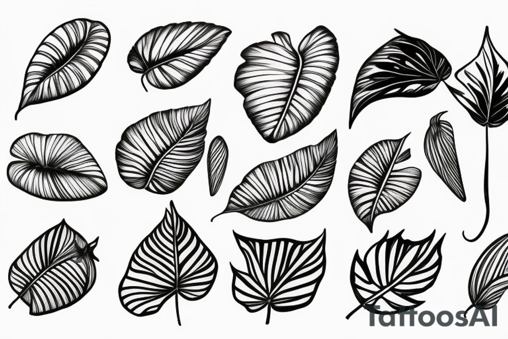 monstera leaf tattoo idea
