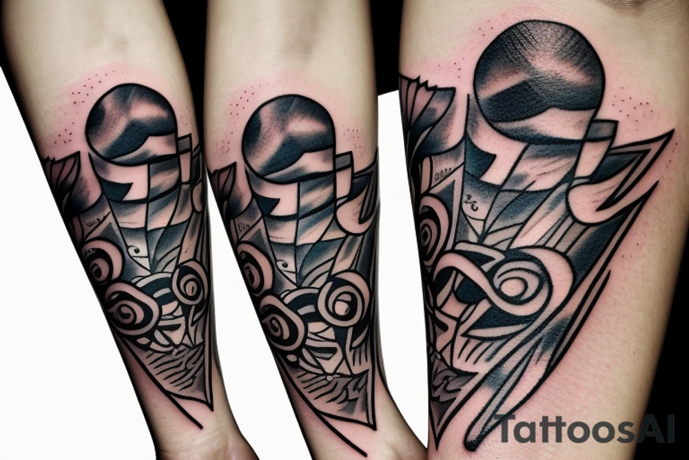 Dagger cutting open a rain cloud tattoo idea