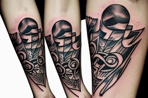 Dagger cutting open a rain cloud tattoo idea
