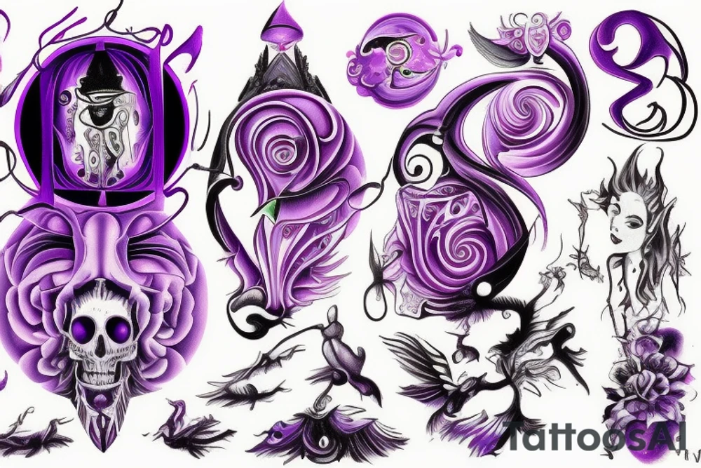 purple portal to another universe tattoo idea
