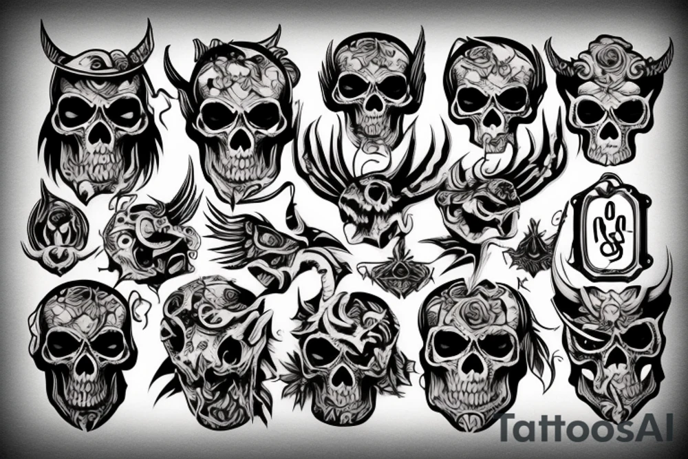 demon skull tattoo idea