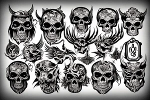 demon skull tattoo idea