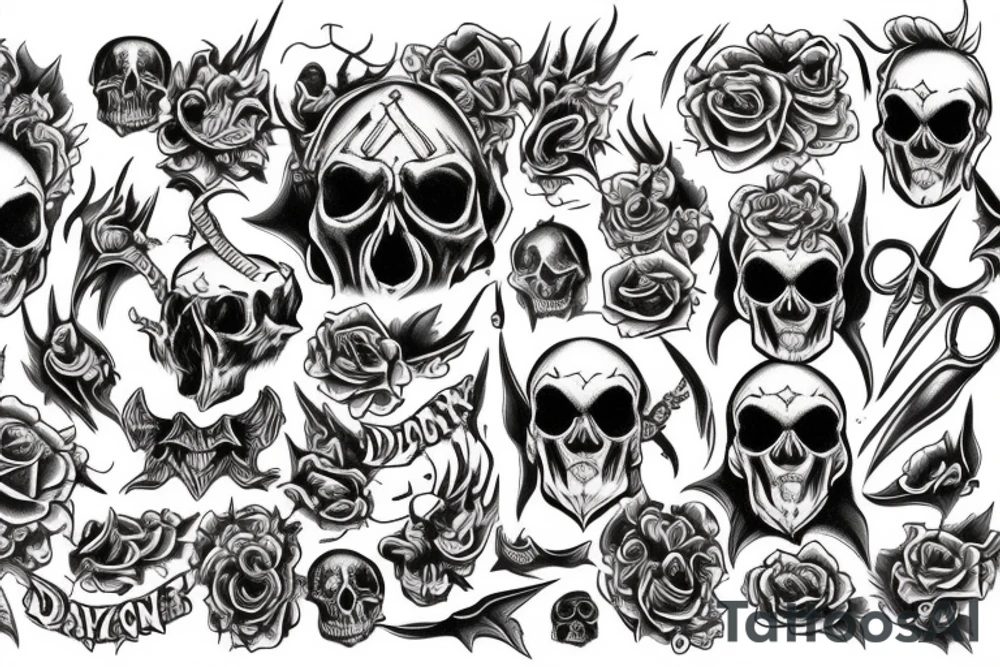 demon skull tattoo idea